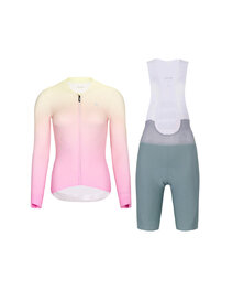 RIVANELLE Langarm Radtrikot und Hose - ELEVATE - Grün/Rosa/mehrfarbig